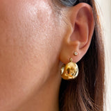 Large Chunky Dome Hoop Earrings - 18K Gold Plated - Love and Lee Apparel