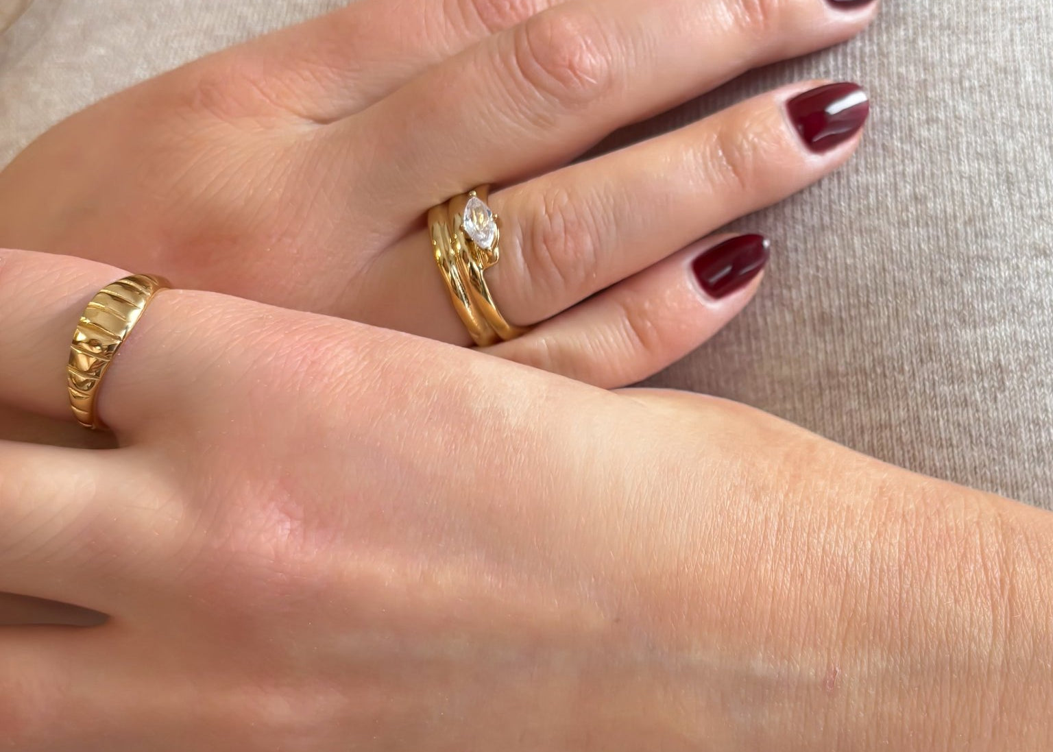 Accent Ring 18K Gold Plated - Love and Lee Apparel