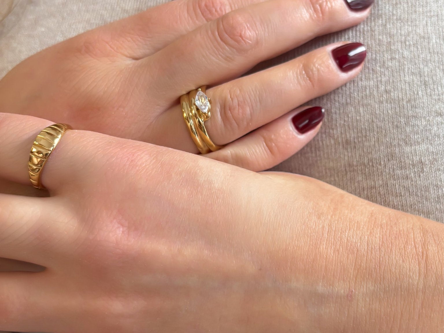 Accent Ring 18K Gold Plated - Love and Lee Apparel