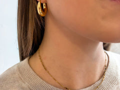 Multi - Layered Chain with Flat Mirrored Discs - 18K Gold Plated - Love and Lee Apparel