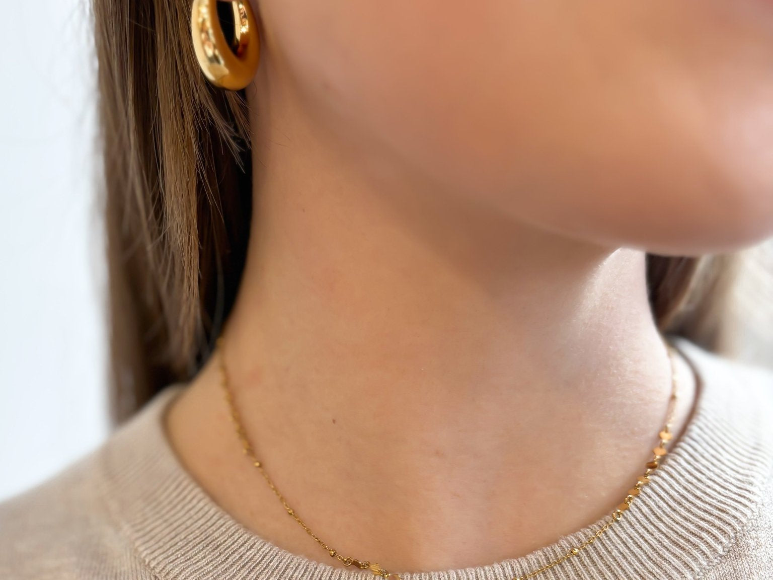 Multi - Layered Chain with Flat Mirrored Discs - 18K Gold Plated - Love and Lee Apparel