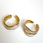 Double Cuffed Wave Ring in 18K Gold Plated Steel - Love and Lee Apparel