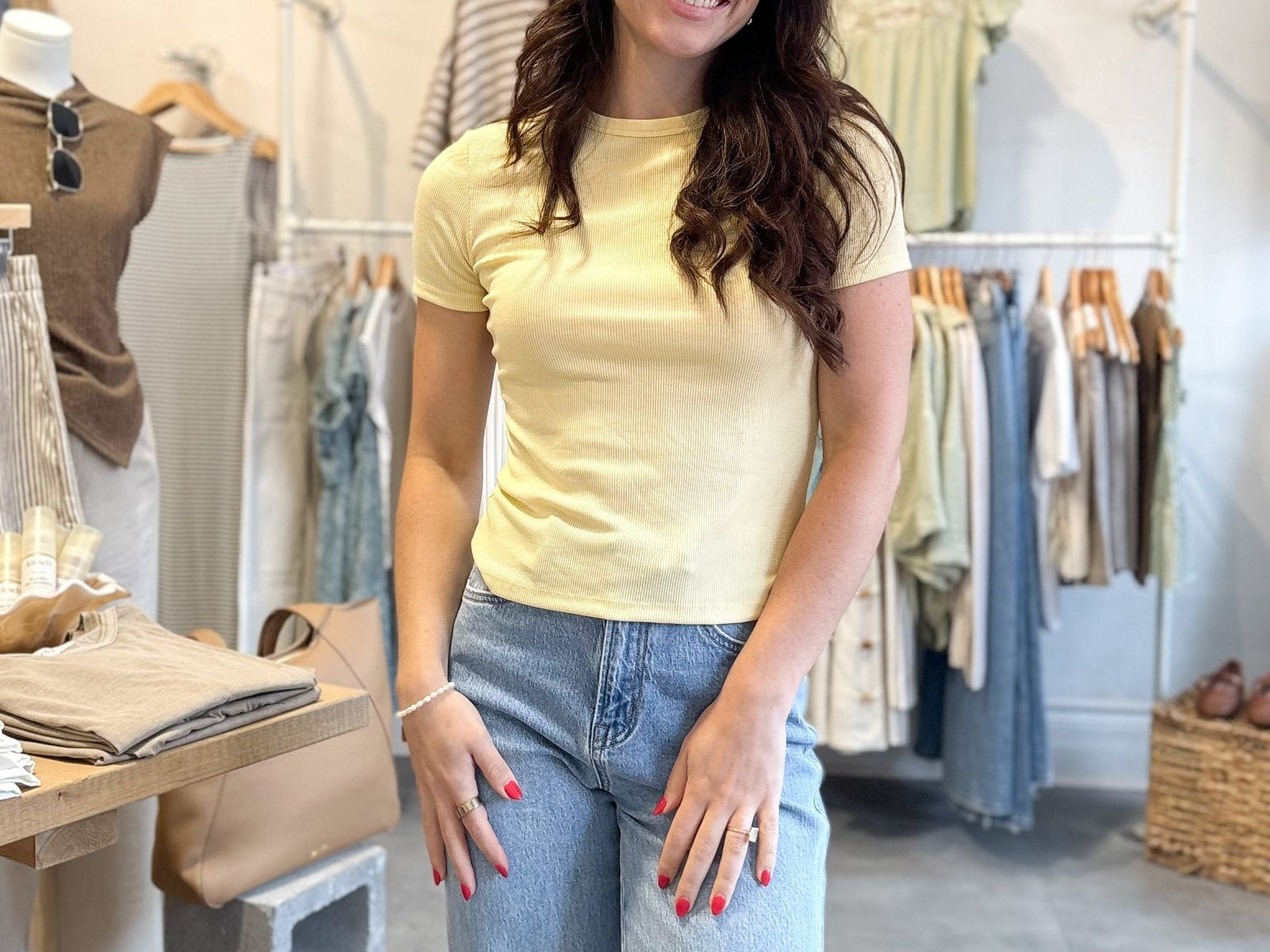 The June Short Sleeve T-shirt in Yellow - Love and Lee Apparel