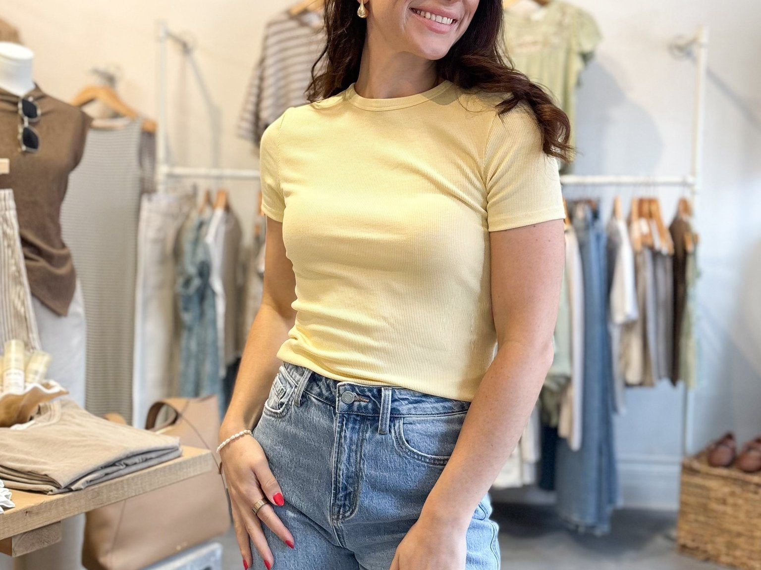 The June Short Sleeve T-shirt in Yellow - Love and Lee Apparel