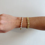 Mixed Chain Double Link and Pearl Bracelet 18K Gold Plated Steel - Love and Lee Apparel