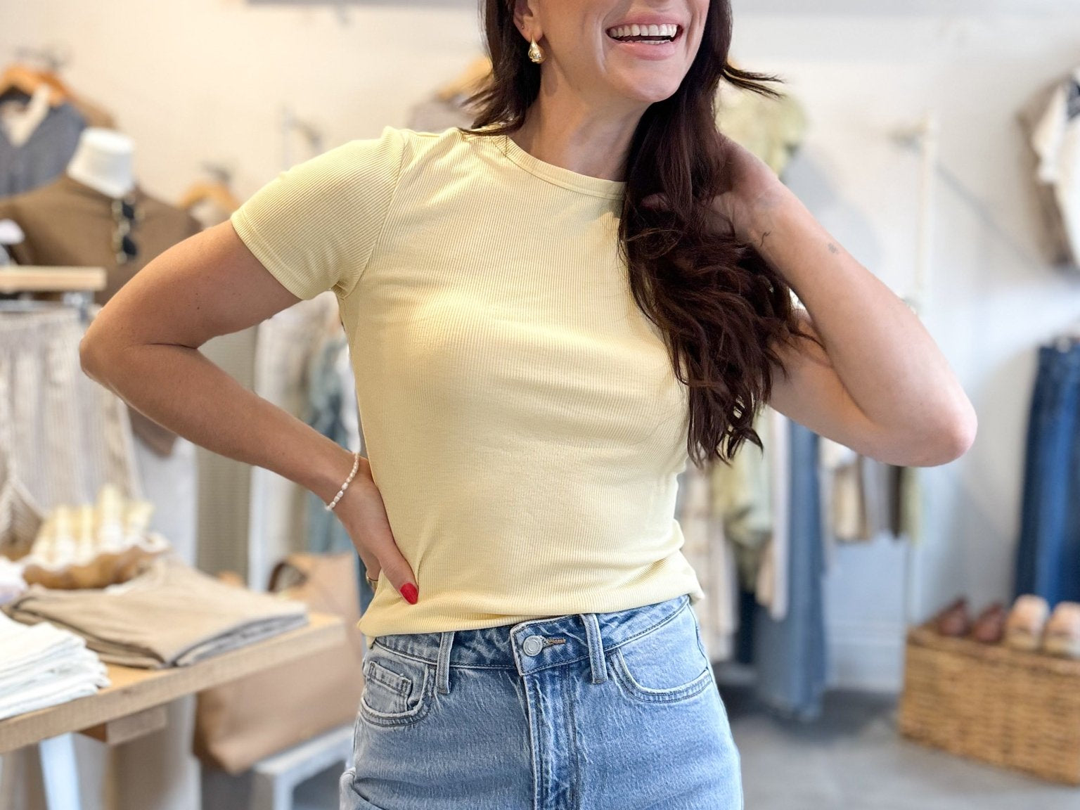 The June Short Sleeve T-shirt in Yellow - Love and Lee Apparel