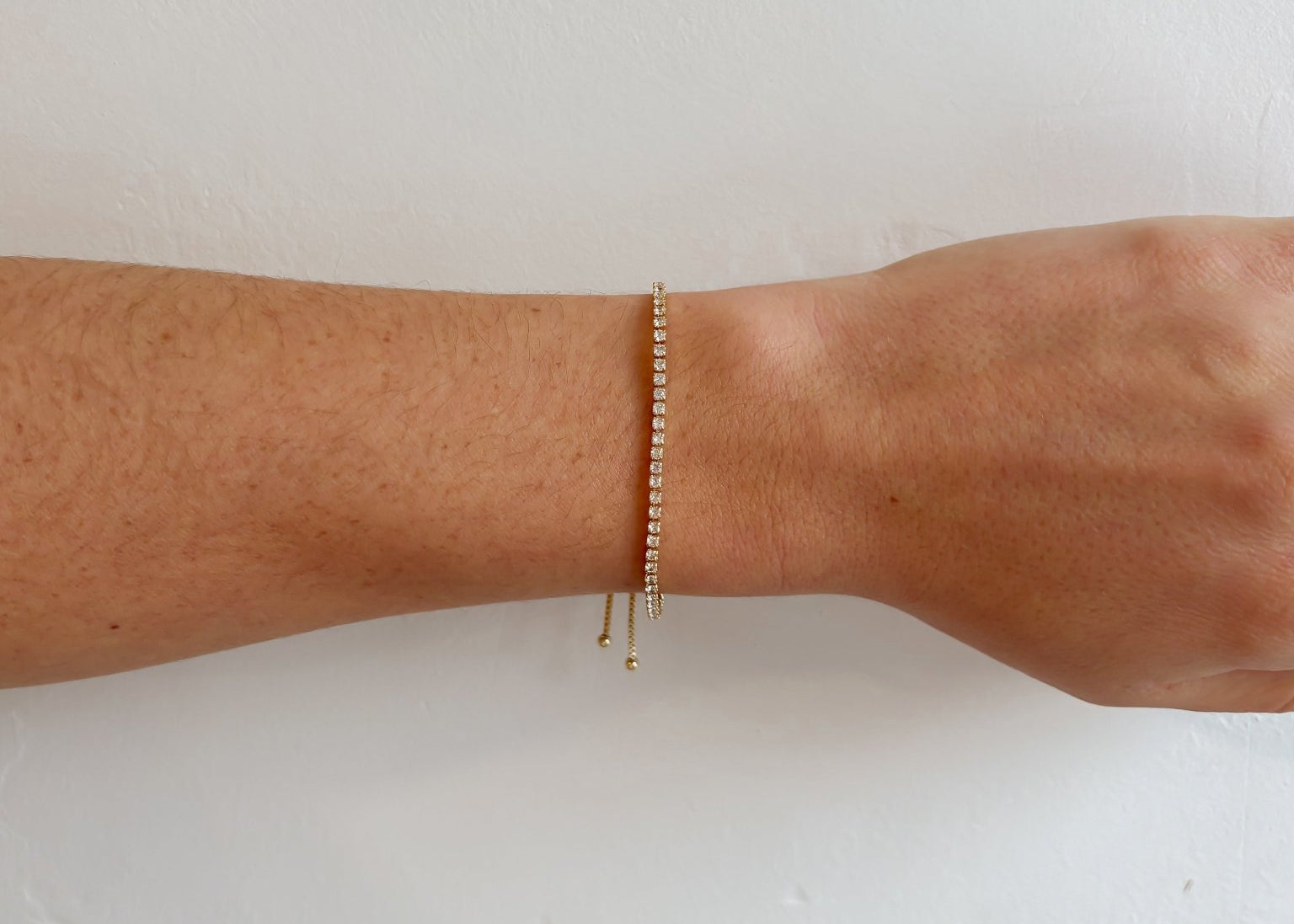 Small Tennis Bracelet 18K Gold Plated Brass - Love and Lee Apparel