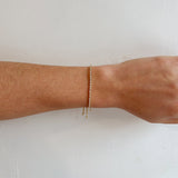 Small Tennis Bracelet 18K Gold Plated Brass - Love and Lee Apparel