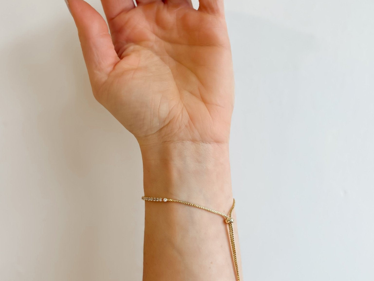 Small Tennis Bracelet 18K Gold Plated Brass - Love and Lee Apparel