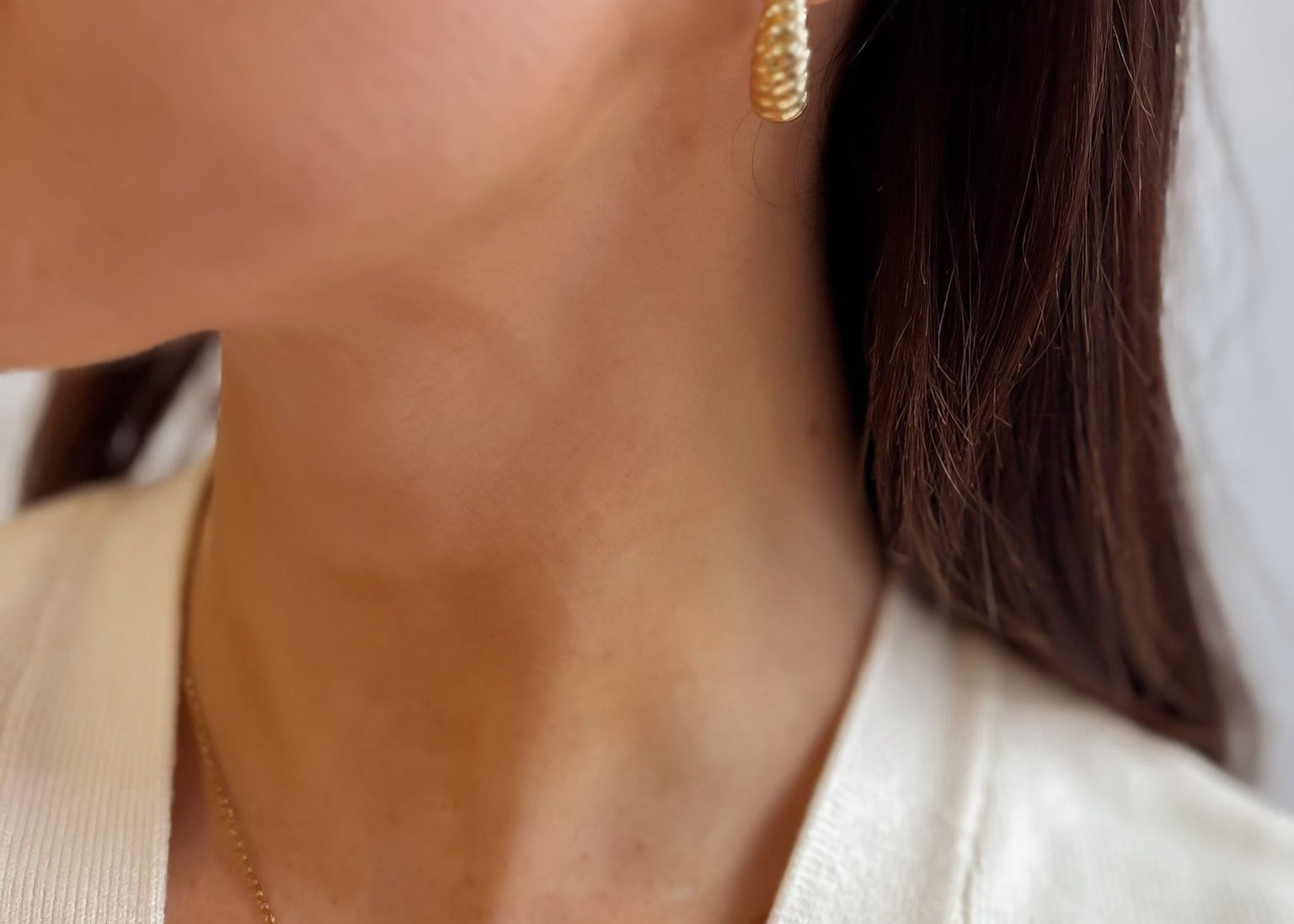 Large Gold Croissant Hoop Earrings in 18K Gold Plated - Love and Lee Apparel