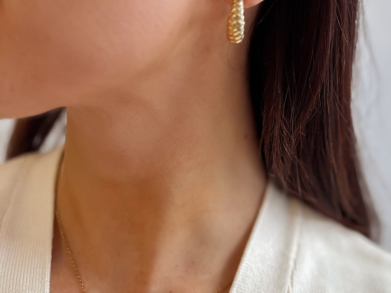 Large Gold Croissant Hoop Earrings in 18K Gold Plated - Love and Lee Apparel