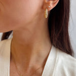 Large Gold Croissant Hoop Earrings in 18K Gold Plated - Love and Lee Apparel