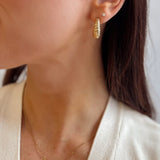 Large Gold Croissant Hoop Earrings in 18K Gold Plated - Love and Lee Apparel