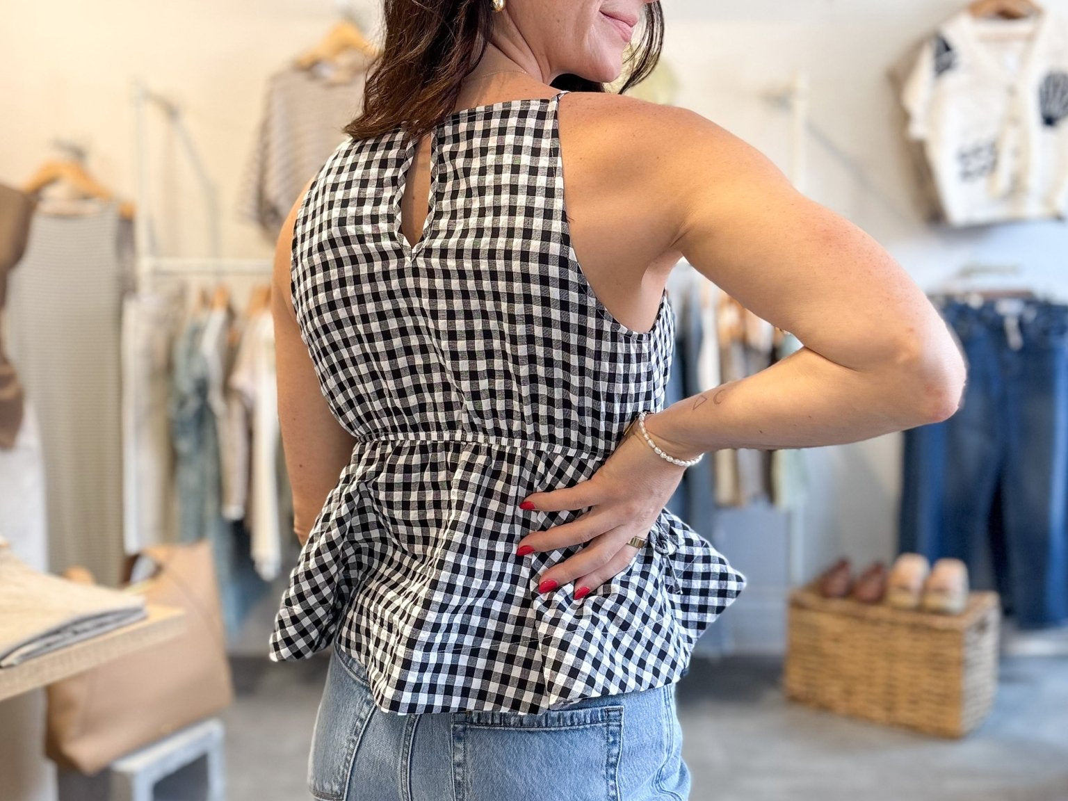 Lou Gingham Halter Tank Top - Love and Lee Apparel