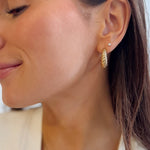 Large Gold Croissant Hoop Earrings in 18K Gold Plated - Love and Lee Apparel
