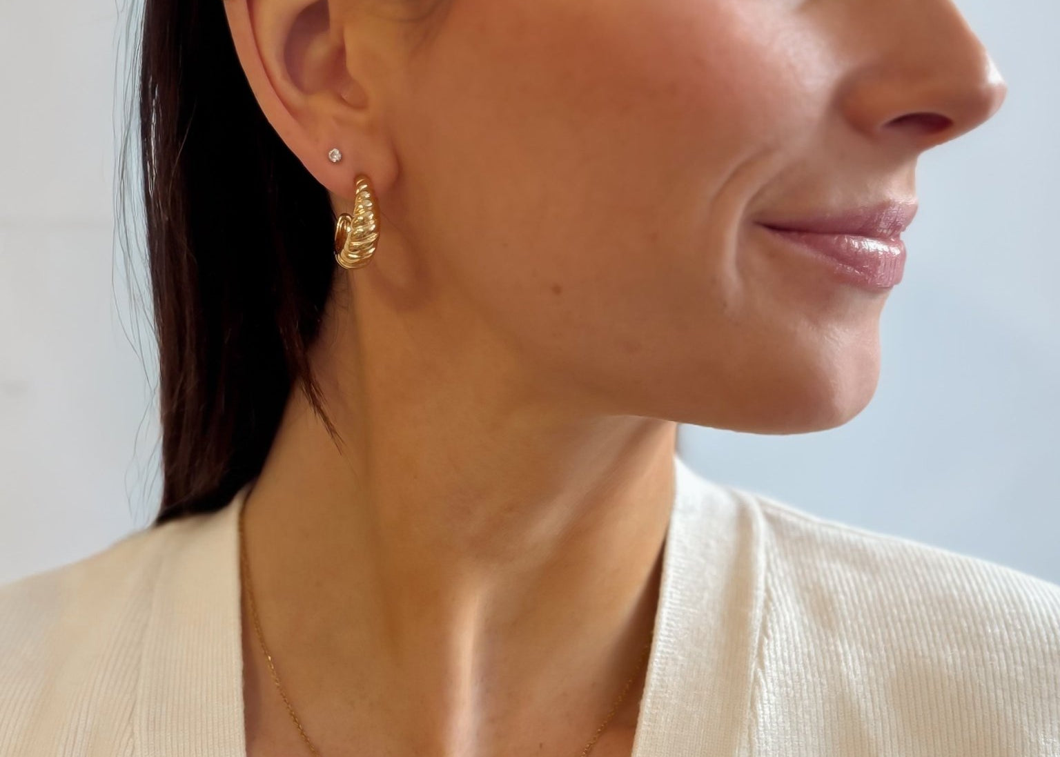 Teardrop Stud Earrings 18K Gold Plated - Love and Lee Apparel