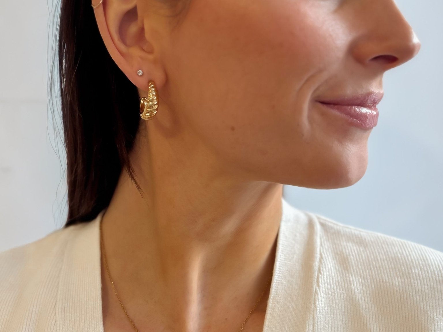 Teardrop Stud Earrings 18K Gold Plated - Love and Lee Apparel