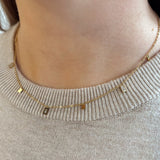 Dainty Chain Necklace with Emerald Cut Drop Charms in 18k Gold Plated Stainless Steel - Love and Lee Apparel