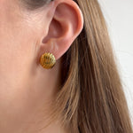 Wave Oval Stud Earrings 18K Gold Plated - Love and Lee Apparel