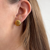 Wave Oval Stud Earrings 18K Gold Plated - Love and Lee Apparel