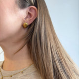 Wave Oval Stud Earrings 18K Gold Plated - Love and Lee Apparel