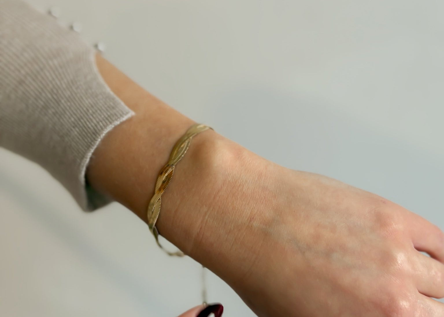 Braided Double Strand Flat Lay Snake Bracelet - 18K Gold Plated - Love and Lee Apparel