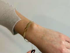 Braided Double Strand Flat Lay Snake Bracelet - 18K Gold Plated - Love and Lee Apparel
