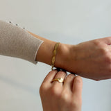 Braided Double Strand Flat Lay Snake Bracelet - 18K Gold Plated - Love and Lee Apparel