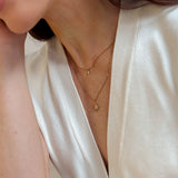 Double Layered Dainty Chain Necklace with Starburst & Rhinestone Pendant - 18K Gold Plated - Love and Lee Apparel