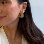 Ribbed Hoop Earrings 18K Gold Plated - Love and Lee Apparel