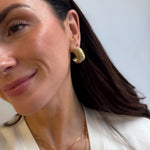 Ribbed Hoop Earrings 18K Gold Plated - Love and Lee Apparel
