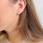 Rhinestone Studded Earrings 18K Gold Plated Steel - Love and Lee Apparel