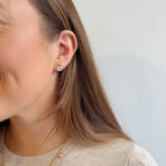 Rhinestone Studded Earrings 18K Gold Plated Steel - Love and Lee Apparel