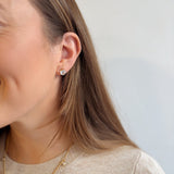 Rhinestone Studded Earrings 18K Gold Plated Steel - Love and Lee Apparel