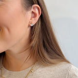 Beaded Chain Necklace with Drop Rhinestone Charm - 18K Gold Plated Steel - Love and Lee Apparel