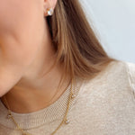 Rhinestone Studded Earrings 18K Gold Plated Steel - Love and Lee Apparel