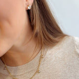 Rhinestone Studded Earrings 18K Gold Plated Steel - Love and Lee Apparel