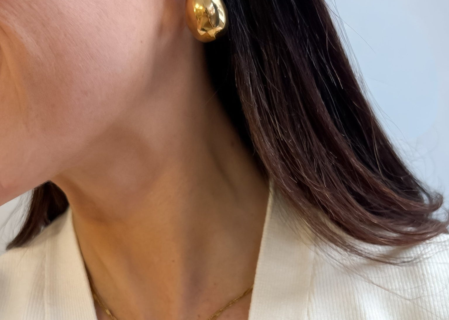 Double Layered Necklace with Dainty Chain and Opal Disc Charm - 18K Gold Plated - Love and Lee Apparel