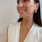 Double Layered Necklace with Dainty Chain and Opal Disc Charm - 18K Gold Plated - Love and Lee Apparel