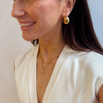 Double Layered Necklace with Dainty Chain and Opal Disc Charm - 18K Gold Plated - Love and Lee Apparel