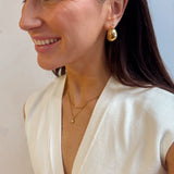 Double Layered Necklace with Dainty Chain and Opal Disc Charm - 18K Gold Plated - Love and Lee Apparel