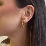 Starlight Crystal Detail Hoop Earrings 18K Gold Plated - Love and Lee Apparel
