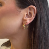 Starlight Crystal Detail Hoop Earrings 18K Gold Plated - Love and Lee Apparel