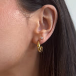 Starlight Crystal Detail Hoop Earrings 18K Gold Plated - Love and Lee Apparel