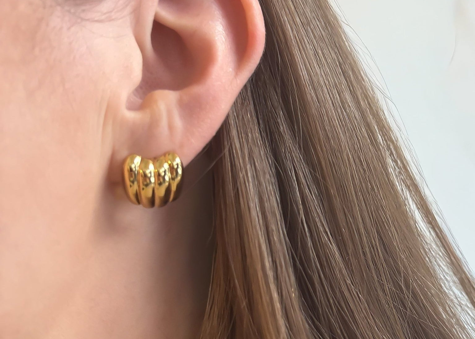 Croissant Square Earrings 18K Gold Plated - Love and Lee Apparel