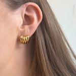 Croissant Square Earrings 18K Gold Plated - Love and Lee Apparel