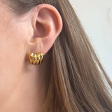 Croissant Square Earrings 18K Gold Plated - Love and Lee Apparel