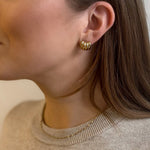 Croissant Square Earrings 18K Gold Plated - Love and Lee Apparel