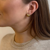 Croissant Square Earrings 18K Gold Plated - Love and Lee Apparel