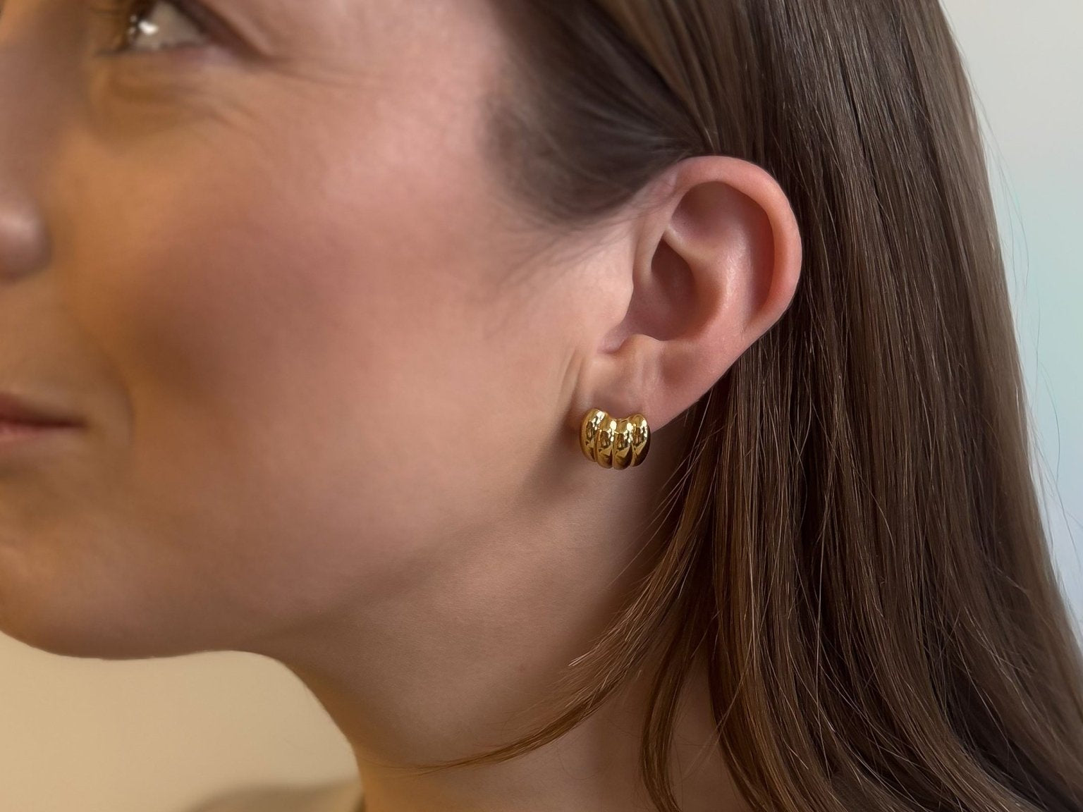 Croissant Square Earrings 18K Gold Plated - Love and Lee Apparel